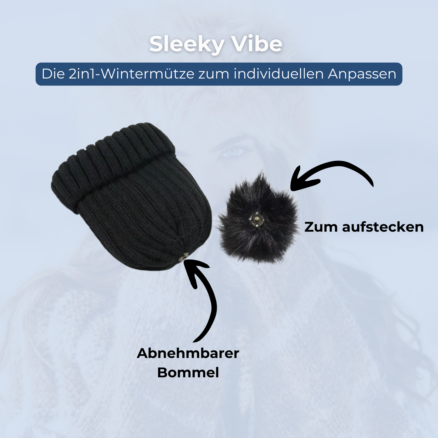 Sleeky Vibe - Anti-Frizz Multi-Wintermütze 2in1
