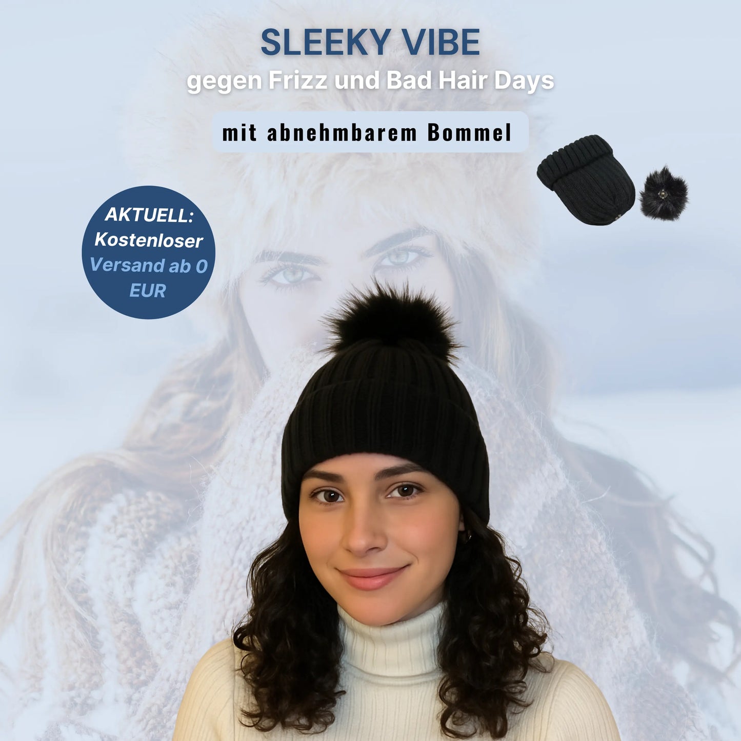 Sleeky Vibe - Anti-Frizz Multi-Wintermütze 2in1