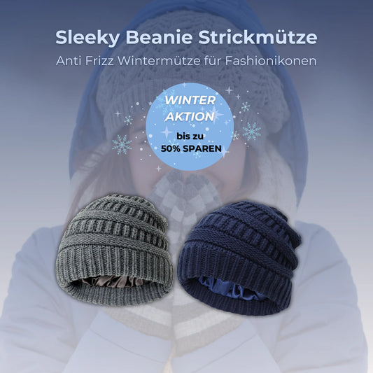 Sleeky Beanie - Anti-Frizz Strick-Wintermütze